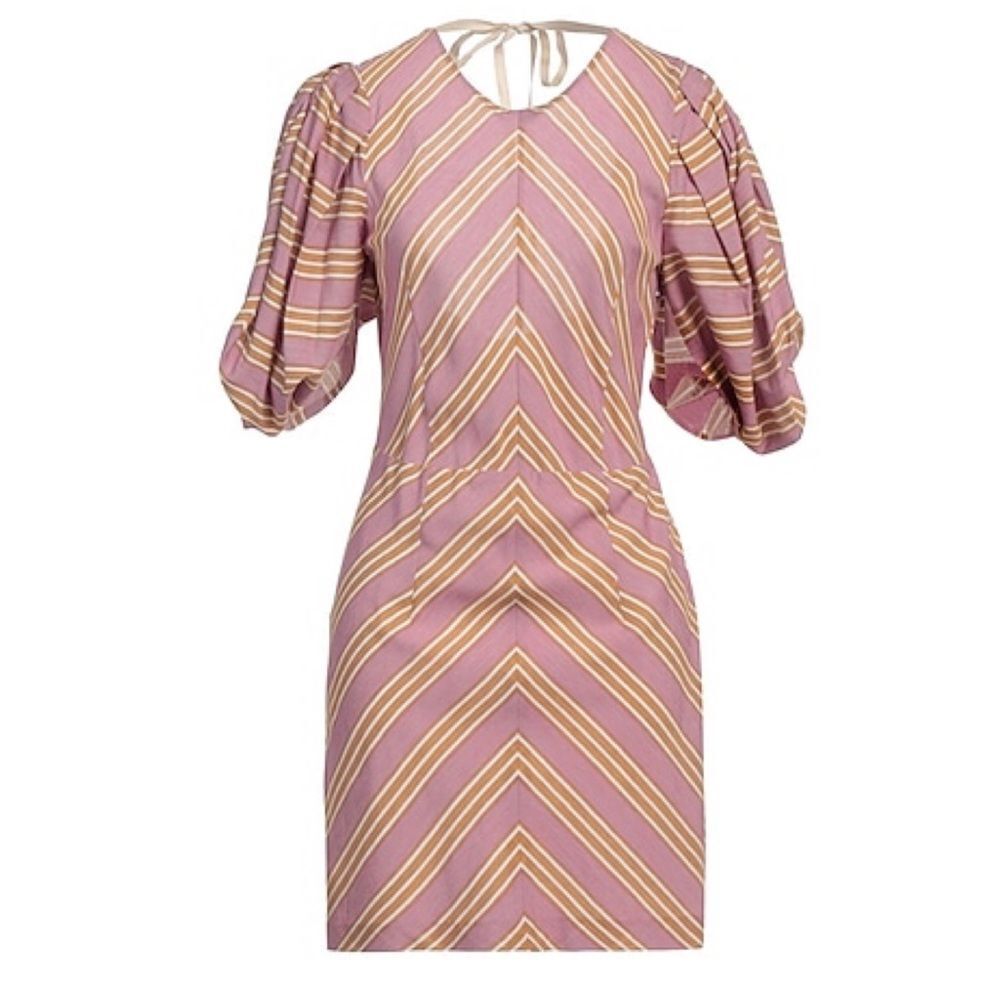 Tela Lavender Striped Sheath Mini Dress | Italian Made | US 4